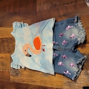 Toddler girl tink flamingo outfit size XS